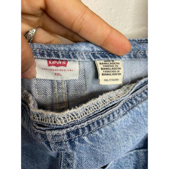 Levi’s Denim Overall Dress XXL Button Front Jean Jumper Pinafore Midi Dress - Picture 7 of 7